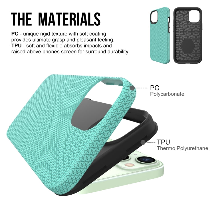 For iPhone 13 Triangle Armor Texture TPU + PC Case