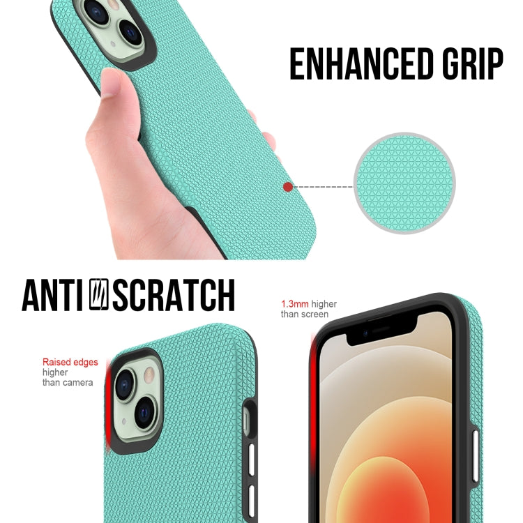 For iPhone 13 Triangle Armor Texture TPU + PC Case