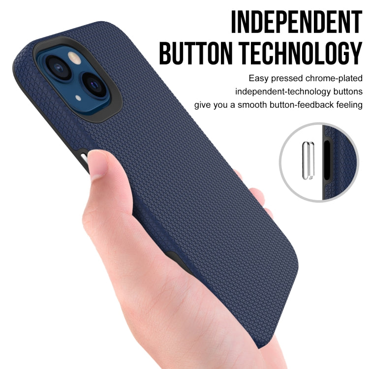 For iPhone 13 Triangle Armor Texture TPU + PC Case