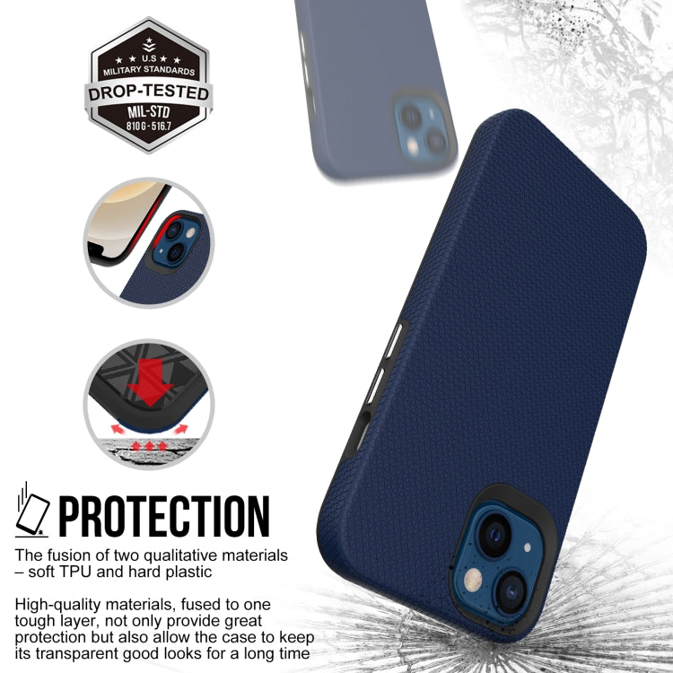 For iPhone 13 Triangle Armor Texture TPU + PC Case