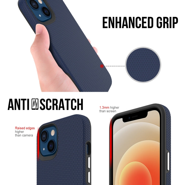 For iPhone 13 Triangle Armor Texture TPU + PC Case