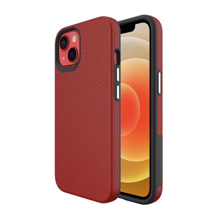 For iPhone 13 Triangle Armor Texture TPU + PC Case