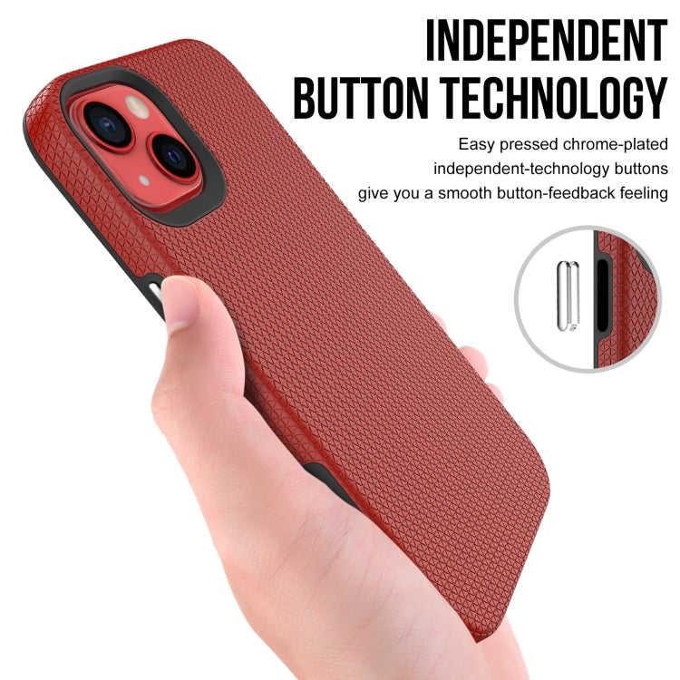 For iPhone 13 Triangle Armor Texture TPU + PC Case