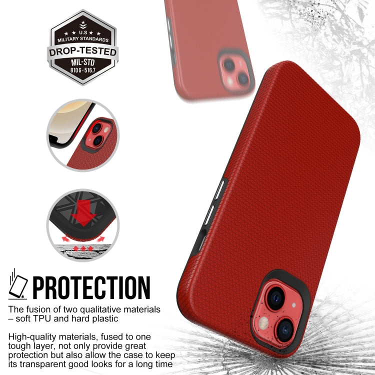 For iPhone 13 Triangle Armor Texture TPU + PC Case