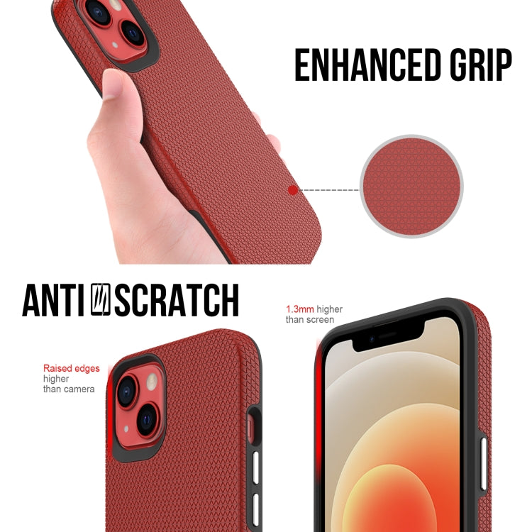 For iPhone 13 Triangle Armor Texture TPU + PC Case