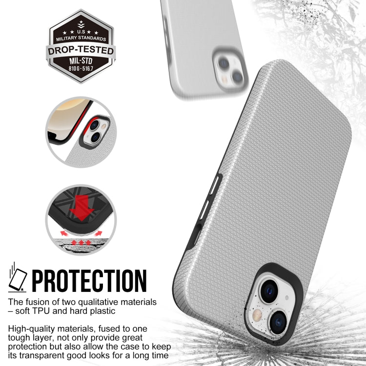 For iPhone 13 Triangle Armor Texture TPU + PC Case