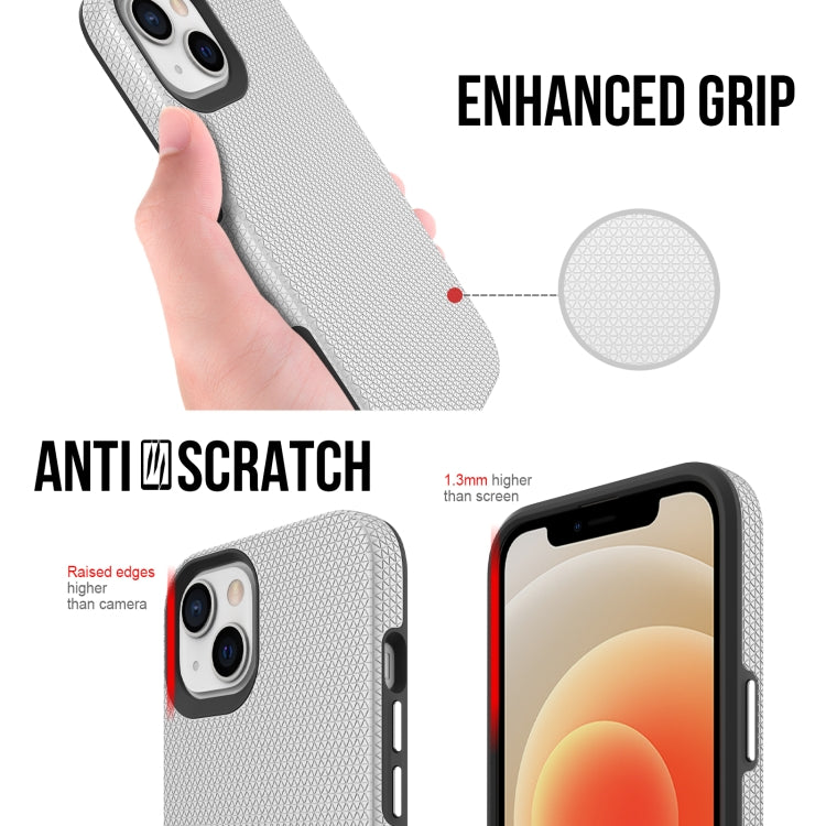 For iPhone 13 Triangle Armor Texture TPU + PC Case