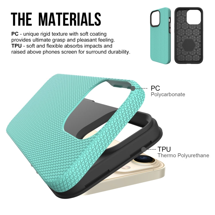 For iPhone 13 Pro Triangle Armor Texture TPU + PC Case