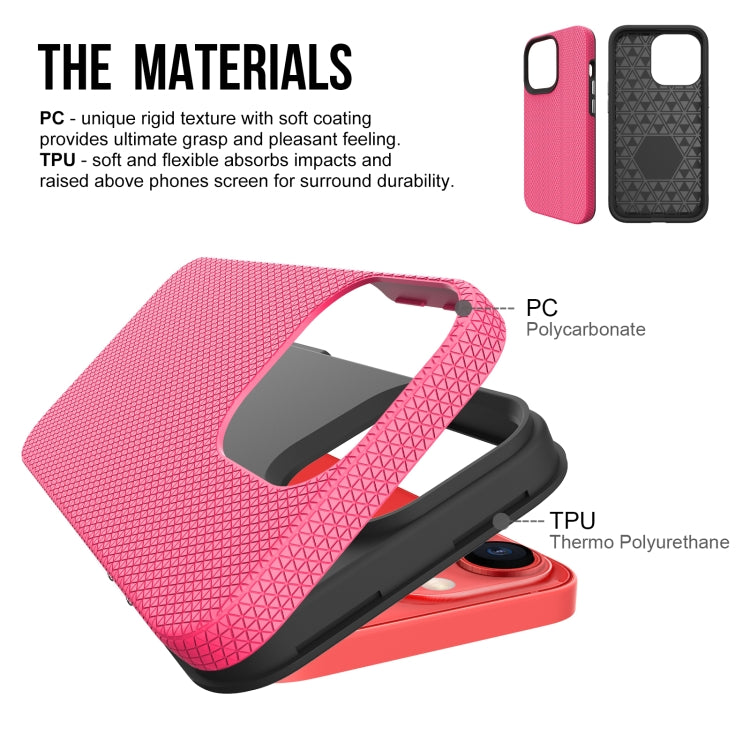For iPhone 13 Pro Triangle Armor Texture TPU + PC Case
