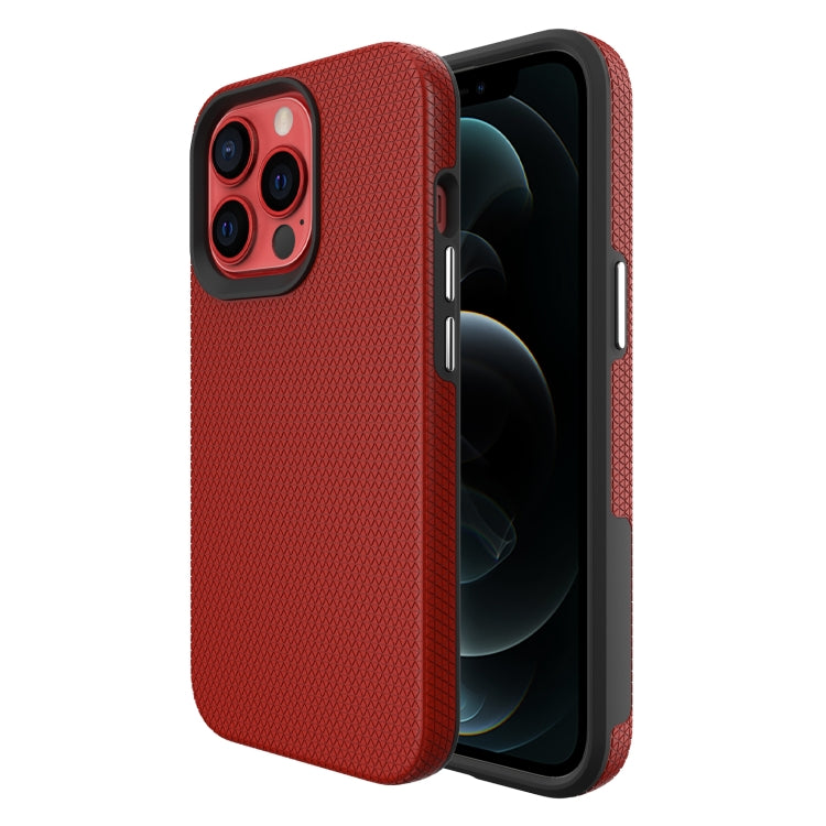 For iPhone 13 Pro Triangle Armor Texture TPU + PC Case