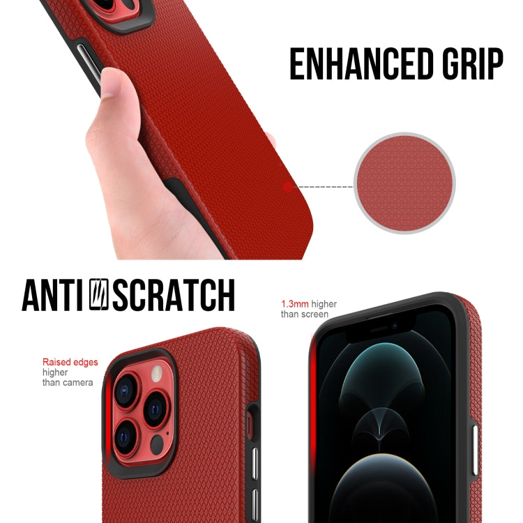 For iPhone 13 Pro Triangle Armor Texture TPU + PC Case