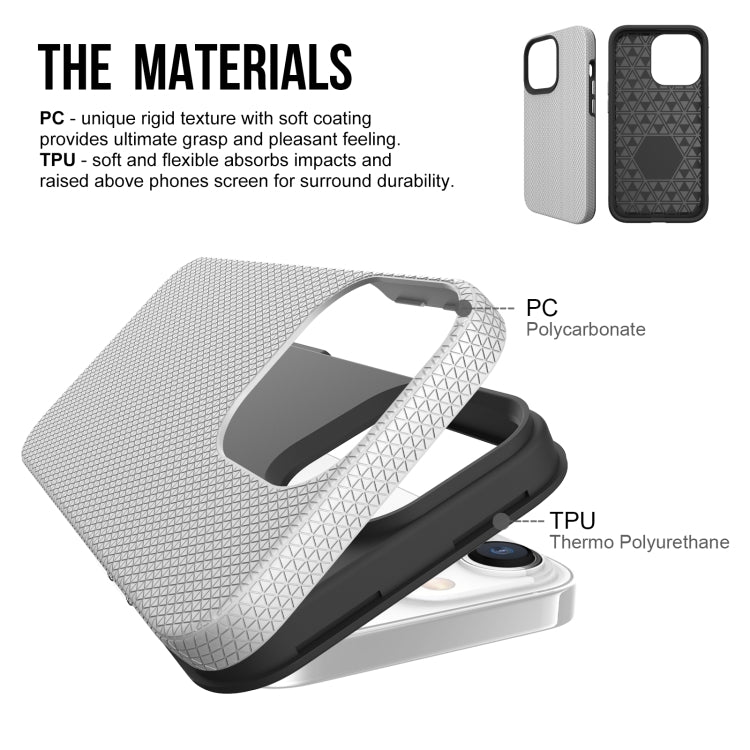 For iPhone 13 Pro Triangle Armor Texture TPU + PC Case