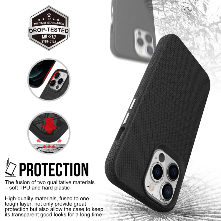 For iPhone 13 Pro Max Triangle Armor Texture TPU + PC Case