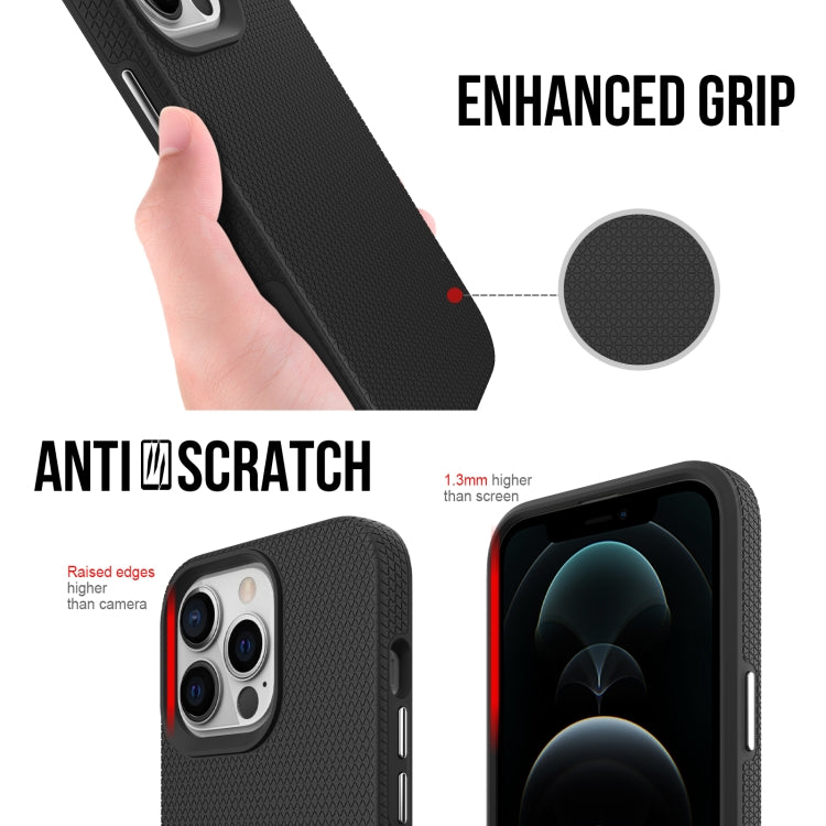 For iPhone 13 Pro Max Triangle Armor Texture TPU + PC Case