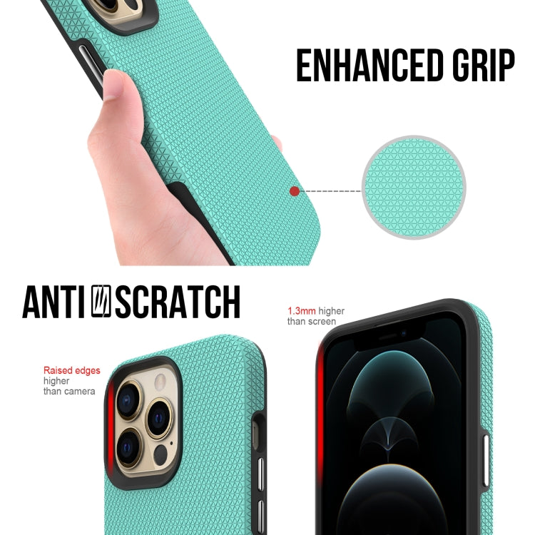 For iPhone 13 Pro Max Triangle Armor Texture TPU + PC Case