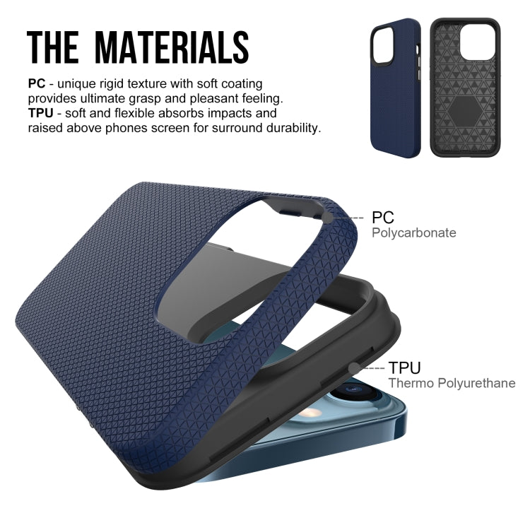 For iPhone 13 Pro Max Triangle Armor Texture TPU + PC Case