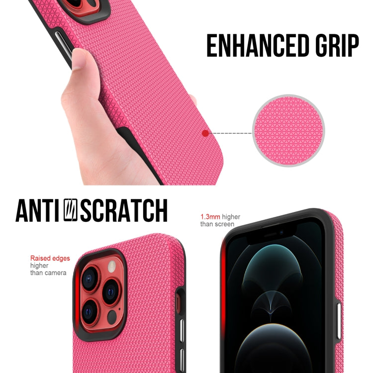 For iPhone 13 Pro Max Triangle Armor Texture TPU + PC Case