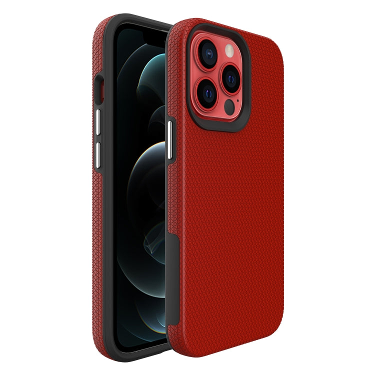 For iPhone 13 Pro Max Triangle Armor Texture TPU + PC Case