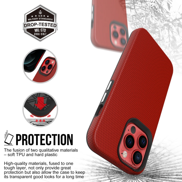 For iPhone 13 Pro Max Triangle Armor Texture TPU + PC Case