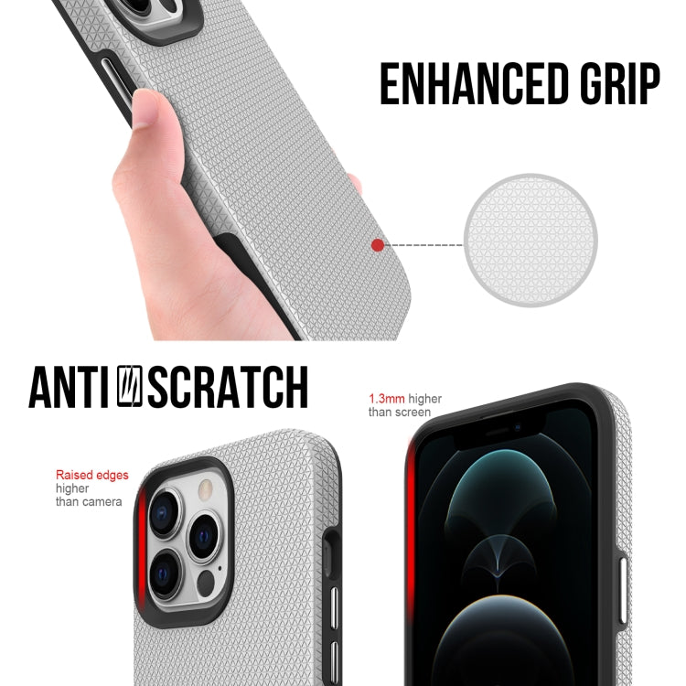 For iPhone 13 Pro Max Triangle Armor Texture TPU + PC Case
