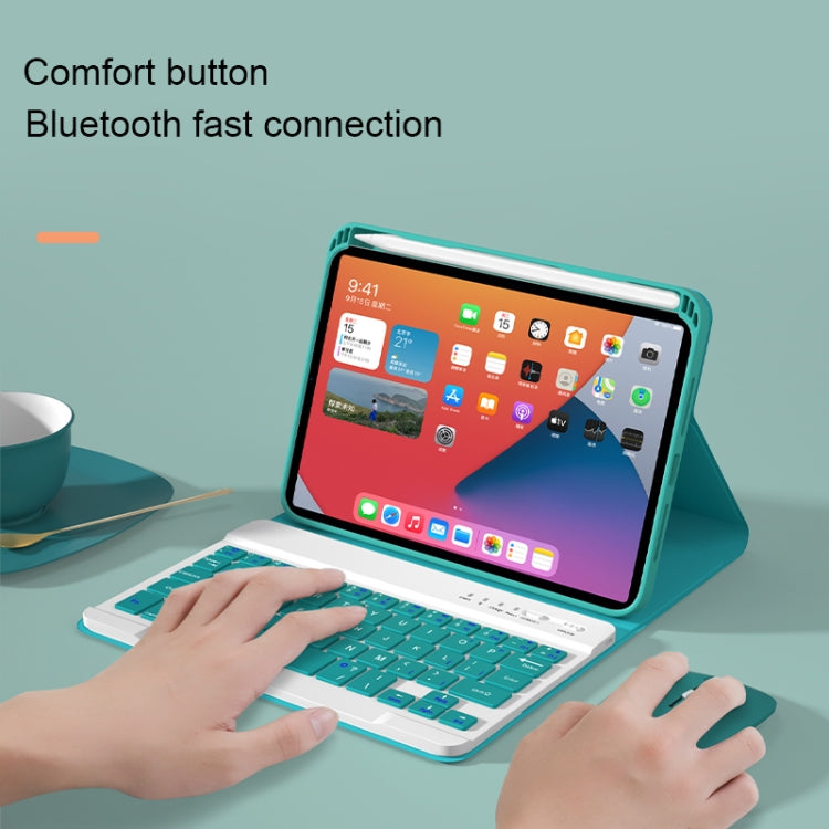 HK006 Square Keys Detachable Bluetooth Keyboard Leather Tablet Case with Holder for iPad mini 6