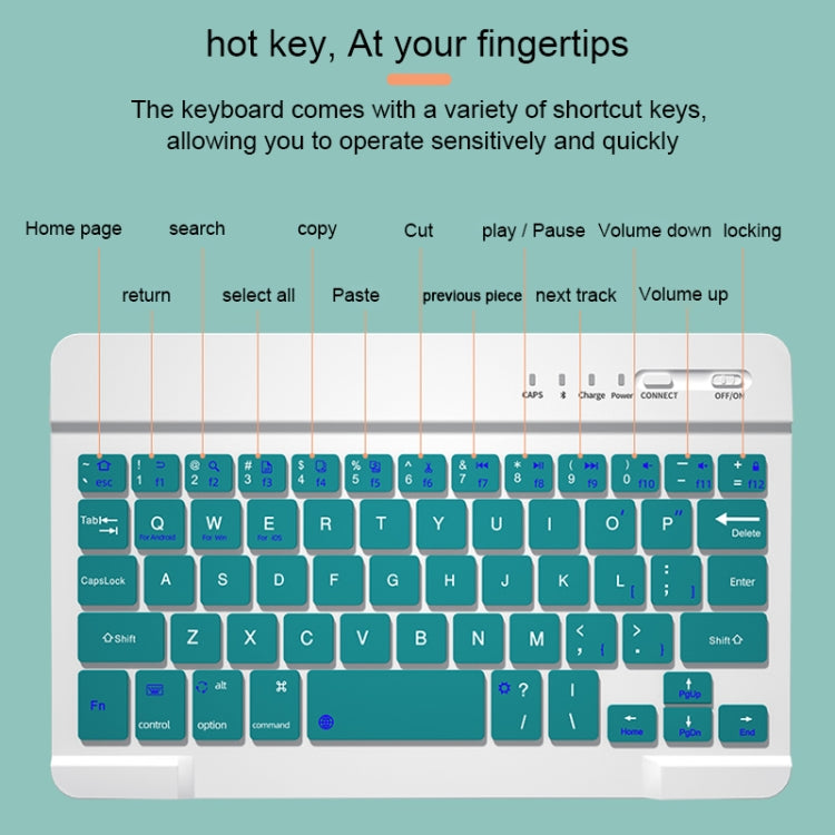 HK006 Square Keys Detachable Bluetooth Keyboard Leather Tablet Case with Holder for iPad mini 6