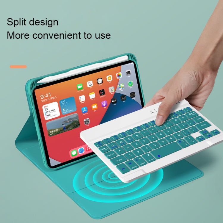 HK006 Square Keys Detachable Bluetooth Keyboard Leather Tablet Case with Holder for iPad mini 6