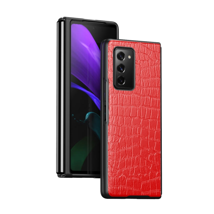 For Samsung Galaxy Z Fold2 5G Crocodile Texture Leather Folding Protective Case