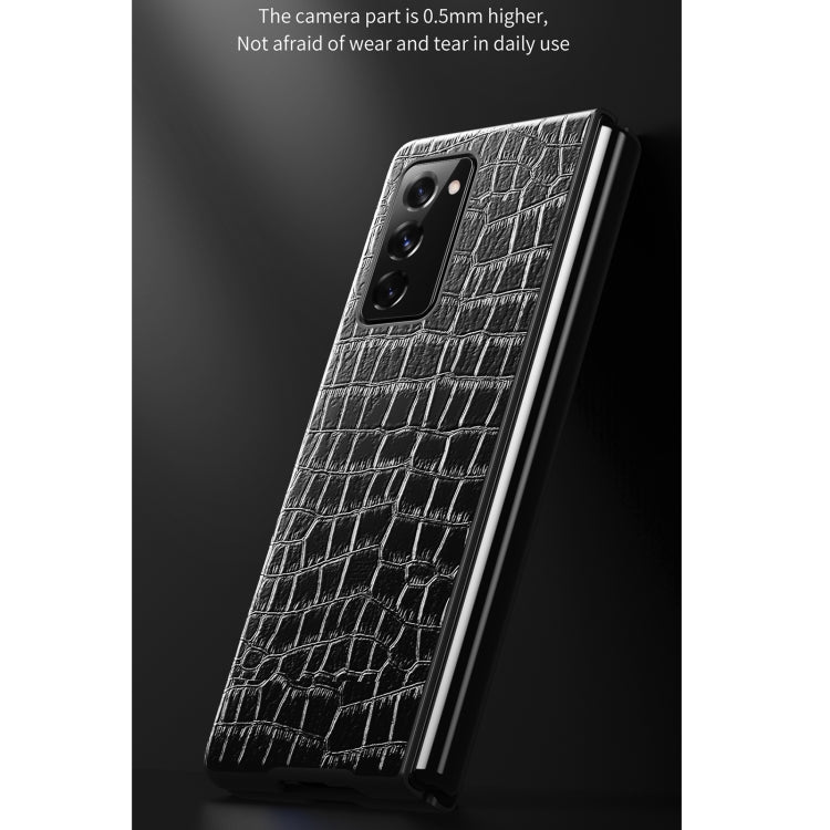 For Samsung Galaxy Z Fold2 5G Crocodile Texture Leather Folding Protective Case