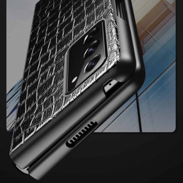 For Samsung Galaxy Z Fold2 5G Crocodile Texture Leather Folding Protective Case