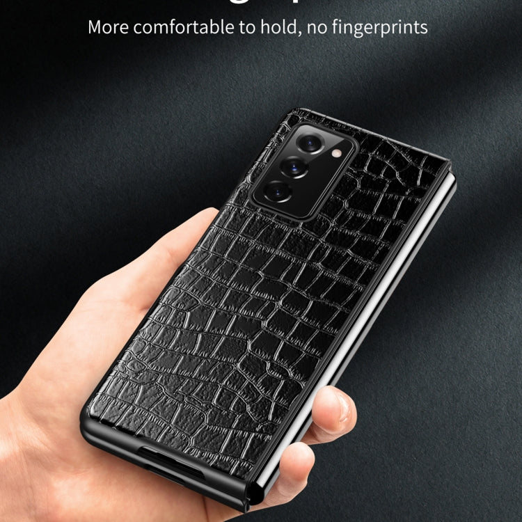 For Samsung Galaxy Z Fold2 5G Crocodile Texture Leather Folding Protective Case