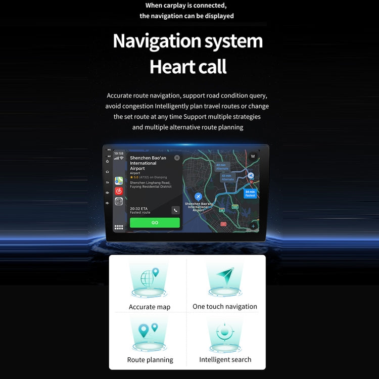 9101C HD 10 inch Universal Car Radio Receiver MP5 Player with Carplay, Support FM & Bluetooth & TF Card