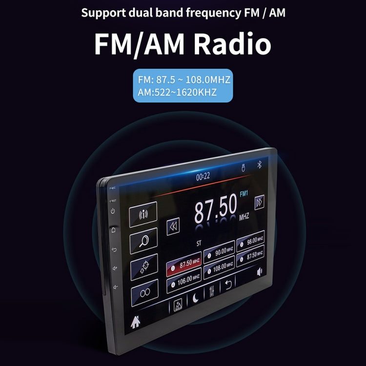 9101C HD 10 inch Universal Car Radio Receiver MP5 Player with Carplay, Support FM & Bluetooth & TF Card