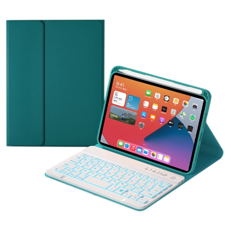 HK006D Square Keys Detachable Bluetooth Solid Color Keyboard Leather Tablet Case with Colorful Backlight & Holder for iPad mini 6