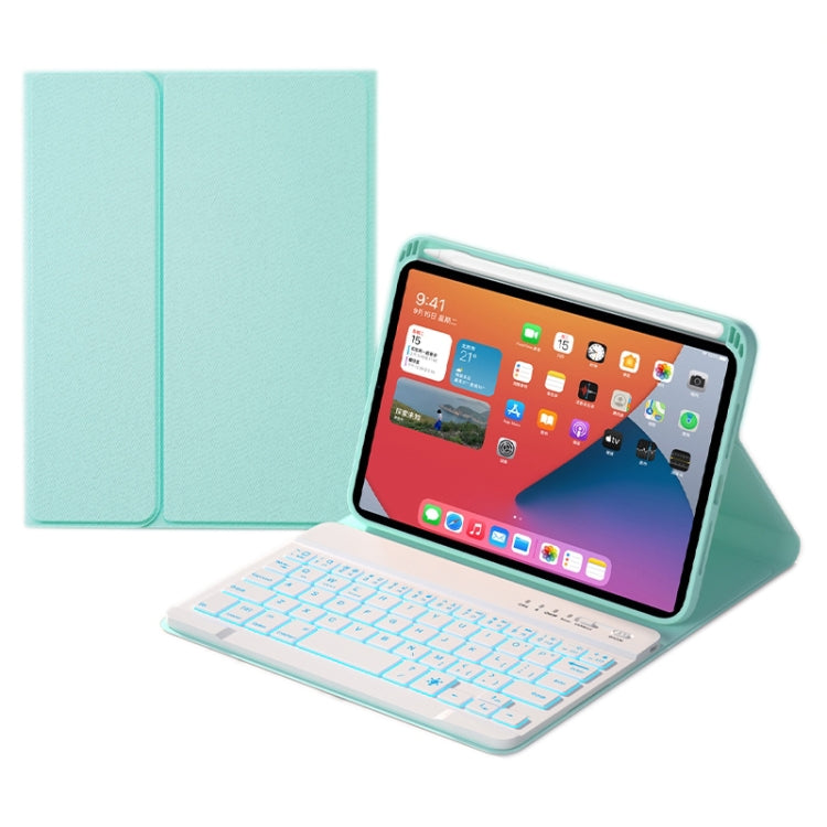 HK006D Square Keys Detachable Bluetooth Solid Color Keyboard Leather Tablet Case with Colorful Backlight & Holder for iPad mini 6