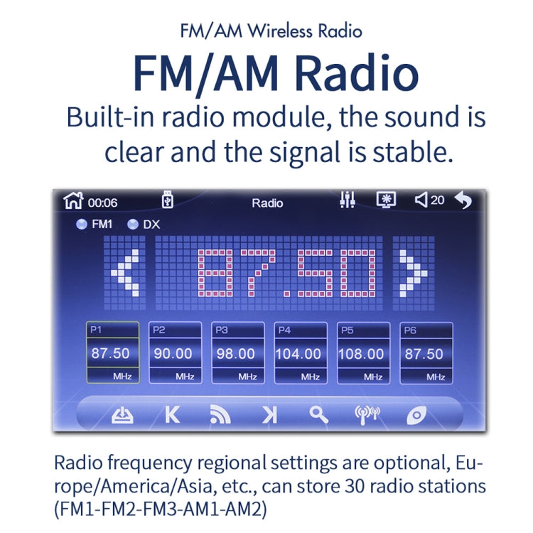 L1 7 inch Universal Car MP5 Player with Carplay, Support FM & Bluetooth & TF Card