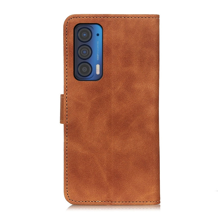 For Motorola Edge (2021) KHAZNEH Retro Texture PU + TPU Horizontal Flip Leather Case with Holder & Card Slots & Wallet