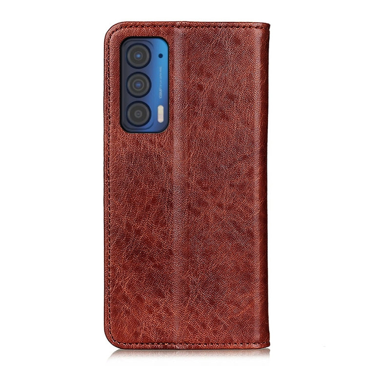 For Motorola Edge (2021) Magnetic Crazy Horse Texture Horizontal Flip Leather Case with Holder & Card Slots & Wallet