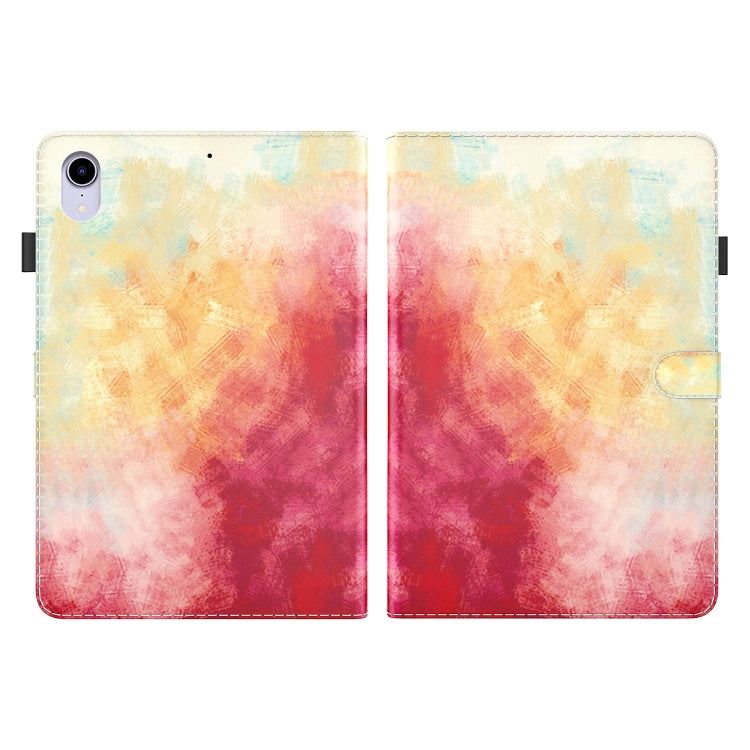 For iPad mini 6 Watercolor Pattern Skin Feel Magnetic Horizontal Flip PU Leather Tablet Case with Holder & Card Slots & Photo Frame