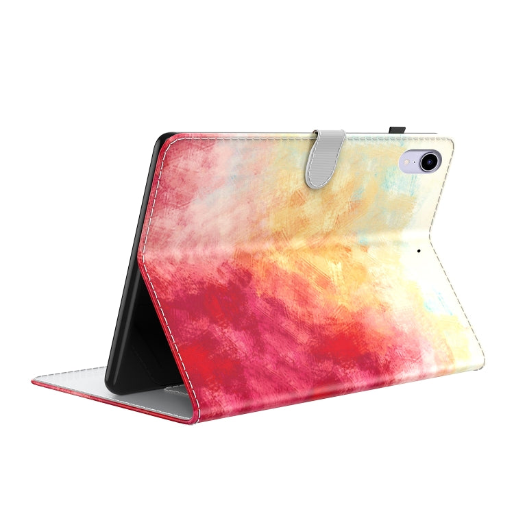 For iPad mini 6 Watercolor Pattern Skin Feel Magnetic Horizontal Flip PU Leather Tablet Case with Holder & Card Slots & Photo Frame