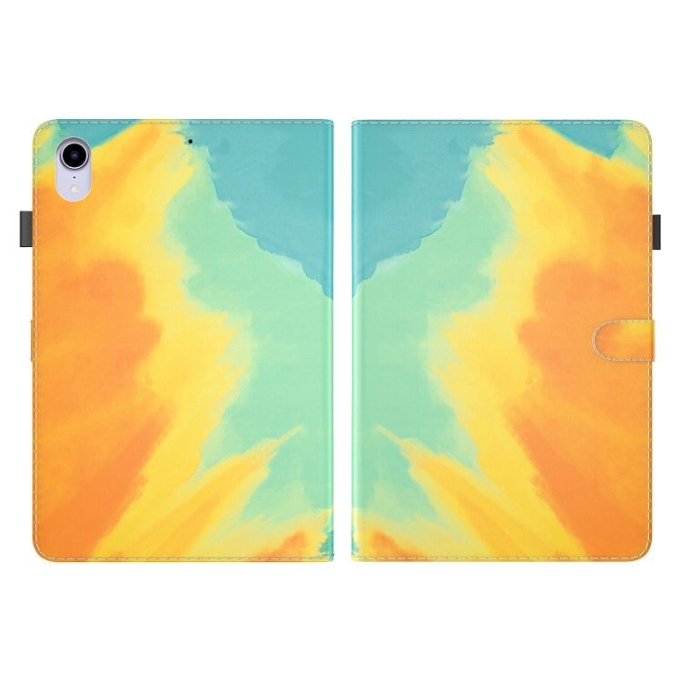 For iPad mini 6 Watercolor Pattern Skin Feel Magnetic Horizontal Flip PU Leather Tablet Case with Holder & Card Slots & Photo Frame