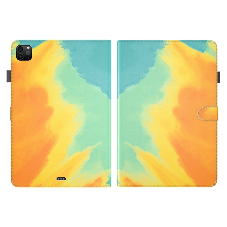 For iPad Pro 12.9 2022 / 2021 / 2020 Watercolor Pattern Skin Feel Magnetic Horizontal Flip PU Leather Tablet Case with Holder & Card Slots & Photo Frame & Sleep / Wake-up Function