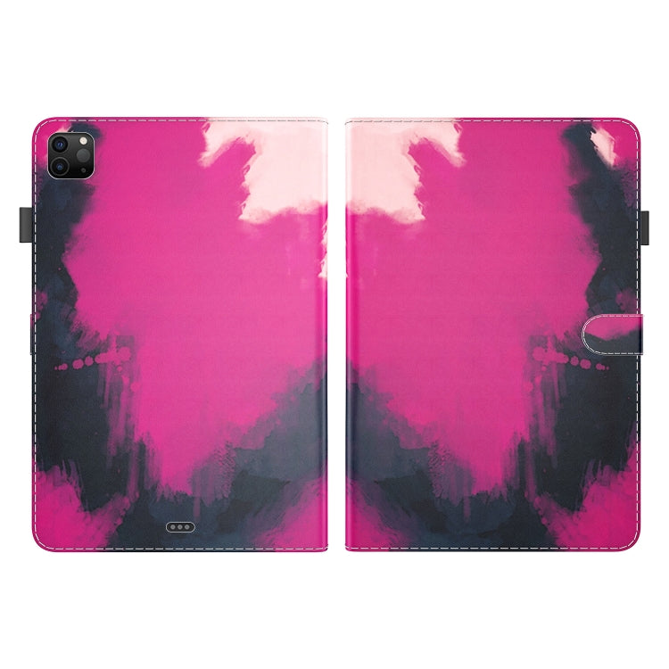 For iPad Pro 12.9 2022 / 2021 / 2020 Watercolor Pattern Skin Feel Magnetic Horizontal Flip PU Leather Tablet Case with Holder & Card Slots & Photo Frame & Sleep / Wake-up Function