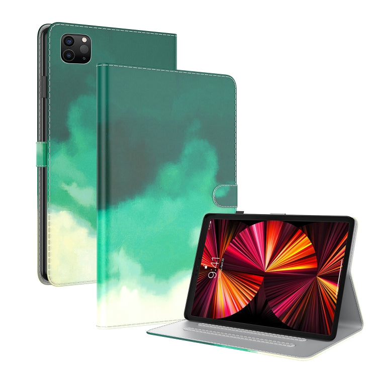 For iPad Pro 11 2022 / 2021 / 2018 / Air 2020 10.9 Watercolor Pattern Skin Feel Magnetic Leather Tablet Case with Holder & Card Slots & Photo Frame & Sleep / Wake-up Function