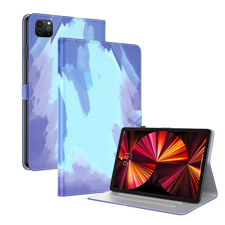 For iPad Pro 11 2022 / 2021 / 2018 / Air 2020 10.9 Watercolor Pattern Skin Feel Magnetic Leather Tablet Case with Holder & Card Slots & Photo Frame & Sleep / Wake-up Function