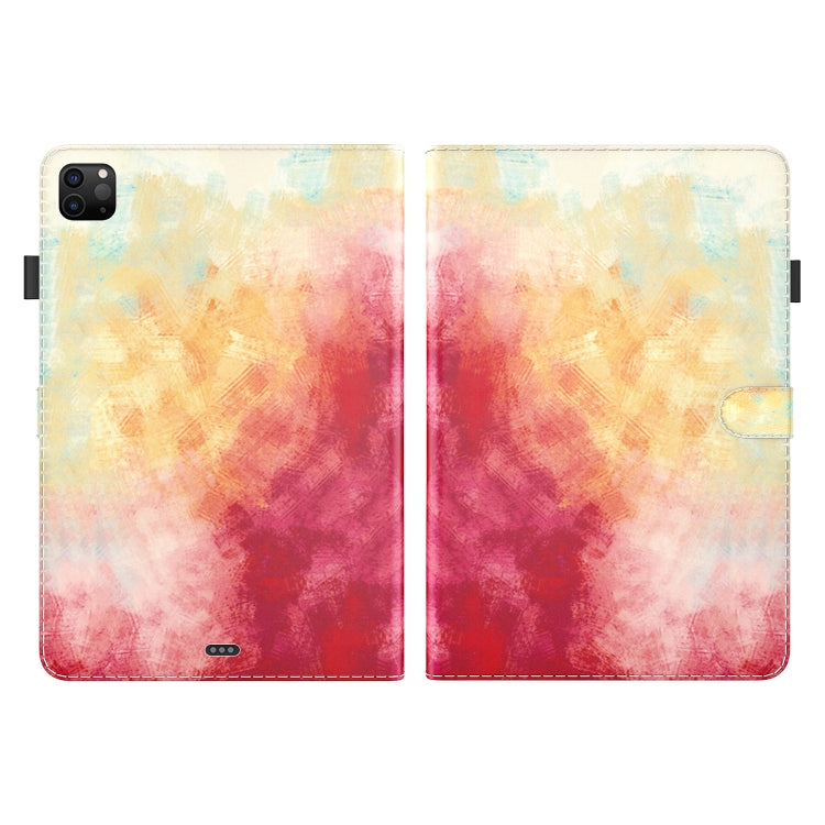 For iPad Pro 11 2022 / 2021 / 2018 / Air 2020 10.9 Watercolor Pattern Skin Feel Magnetic Leather Tablet Case with Holder & Card Slots & Photo Frame & Sleep / Wake-up Function