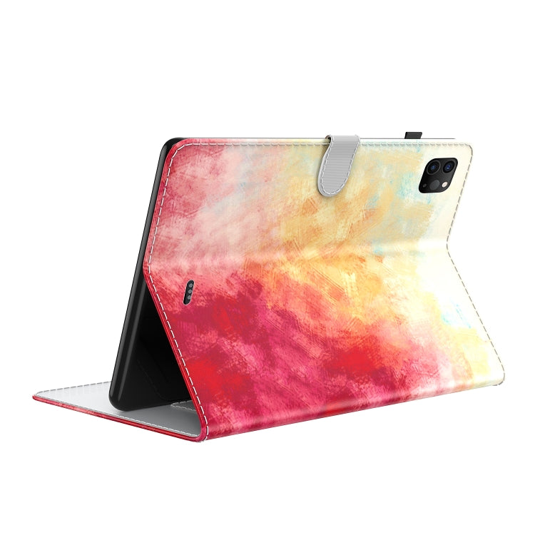 For iPad Pro 11 2022 / 2021 / 2018 / Air 2020 10.9 Watercolor Pattern Skin Feel Magnetic Leather Tablet Case with Holder & Card Slots & Photo Frame & Sleep / Wake-up Function