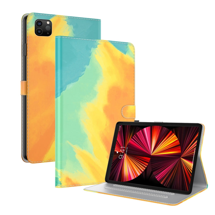 For iPad Pro 11 2022 / 2021 / 2018 / Air 2020 10.9 Watercolor Pattern Skin Feel Magnetic Leather Tablet Case with Holder & Card Slots & Photo Frame & Sleep / Wake-up Function