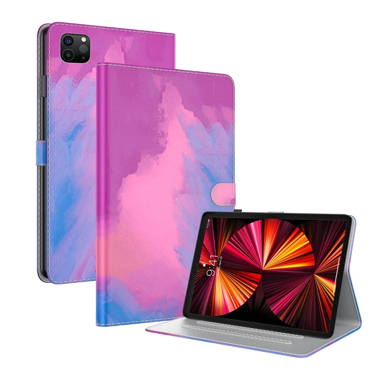 For iPad Pro 11 2022 / 2021 / 2018 / Air 2020 10.9 Watercolor Pattern Skin Feel Magnetic Leather Tablet Case with Holder & Card Slots & Photo Frame & Sleep / Wake-up Function