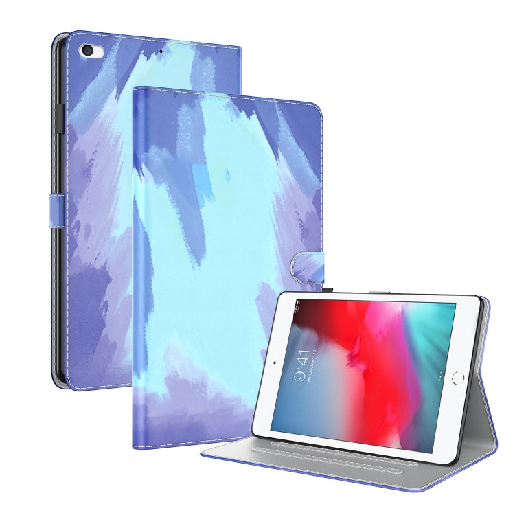 Watercolor Pattern Skin Feel Magnetic Horizontal Flip PU Leather Case with Holder & Card Slots & Photo Frame & Sleep / Wake-up Function For iPad mini 5 / 4 / 3 / 2 / 1